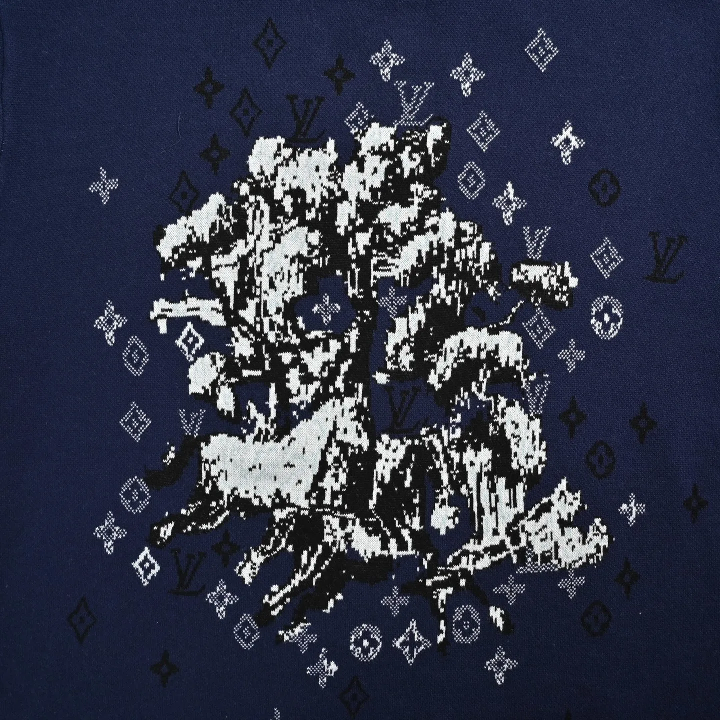 Louis Vuitton/Louis Vuitton Year of the Horse intarsia colorblock jacquard knitted short sleeves